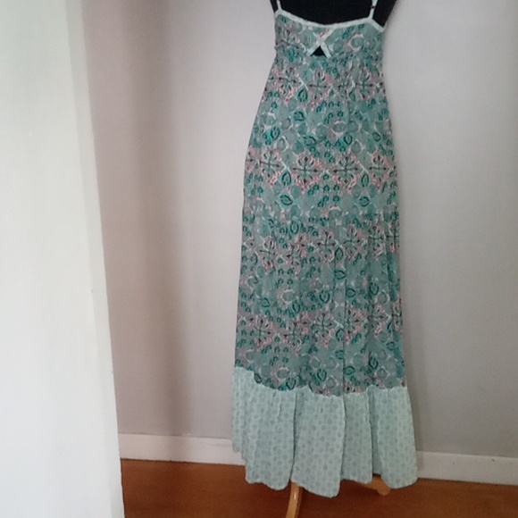 Roxy XS maxi Sundress with adjustable straps in turquoise Ethnic print - Picture 6 of 7